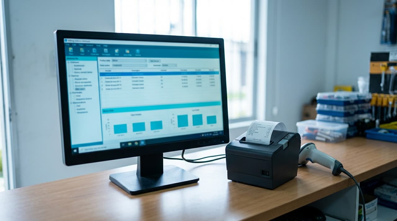 Sistema de facturación instalado en negocio local